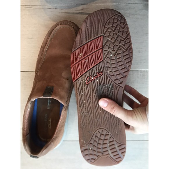 $100 Clarks Men Langton Step Slip On TAN 12 M leather nubuck eu 46 shoes loafers main image 4